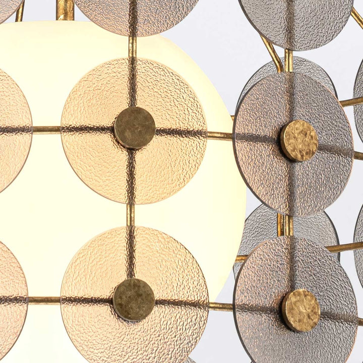 Quintiesse QN-MERIDIAN-3P-DG Meridian 3 Light Pendant Distressed Gold / Smoked Glass
