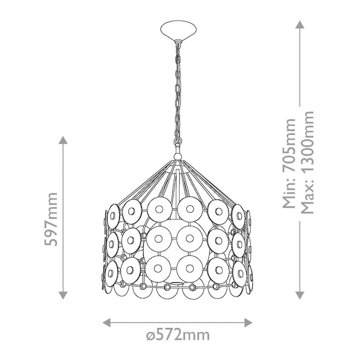 Quintiesse QN-MERIDIAN-3P-DG Meridian 3 Light Pendant Distressed Gold / Smoked Glass