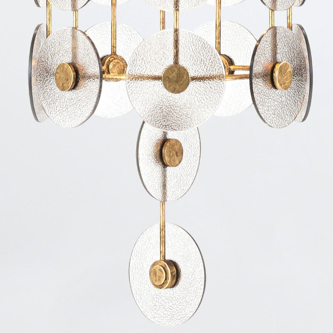 Quintiesse QN-MERIDIAN-9P-DG Meridian 9 Light Pendant Distressed Gold / Smoked Glass