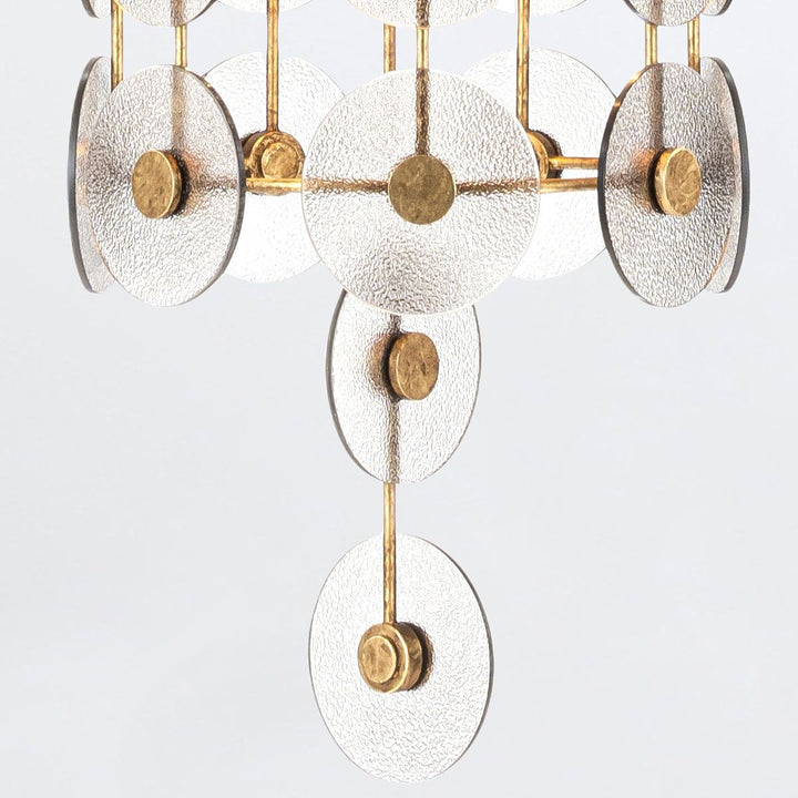 Quintiesse QN-MERIDIAN-9P-DG Meridian 9 Light Pendant Distressed Gold / Smoked Glass