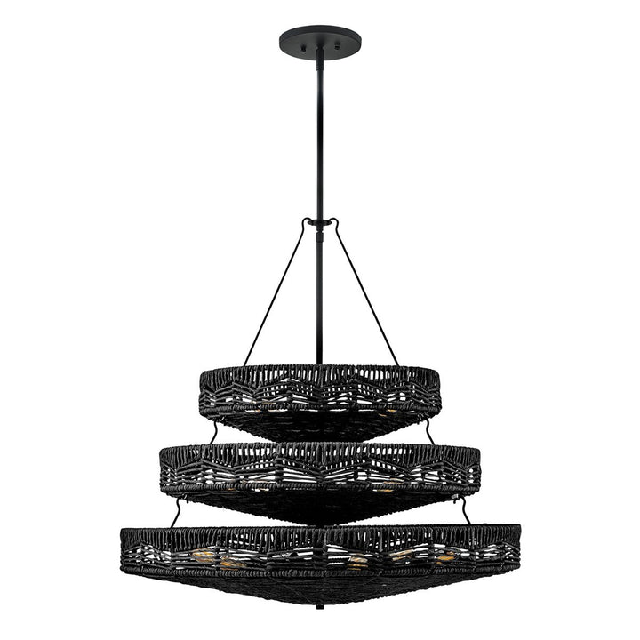 Quintiesse QN-OPHELIA-13P-BK-BK Ophelia 13 Light Multi-Tier Chandelier Black