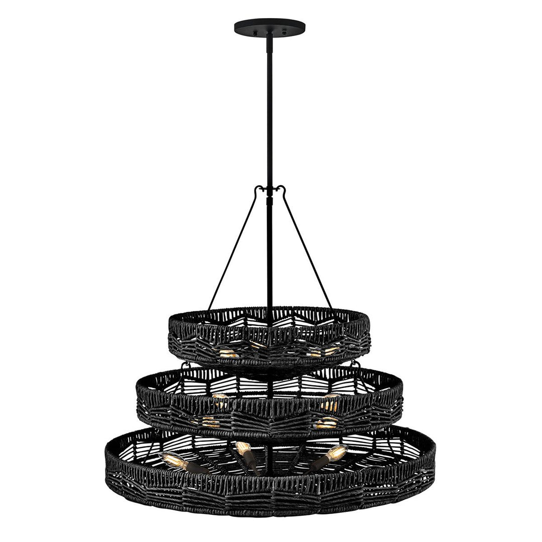 Quintiesse QN-OPHELIA-13P-BK-BK Ophelia 13 Light Multi-Tier Chandelier Black
