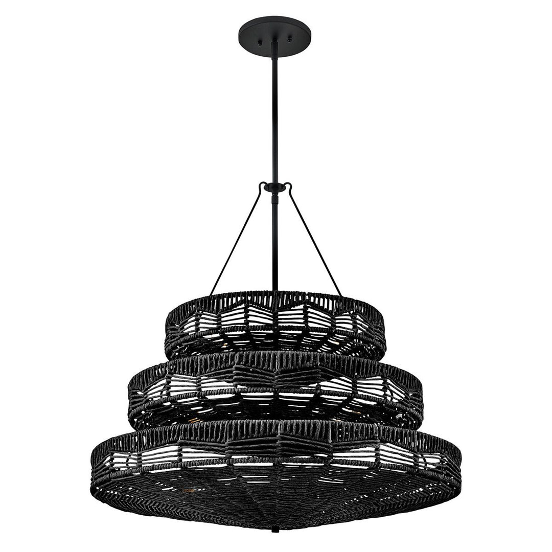 Quintiesse QN-OPHELIA-13P-BK-BK Ophelia 13 Light Multi-Tier Chandelier Black