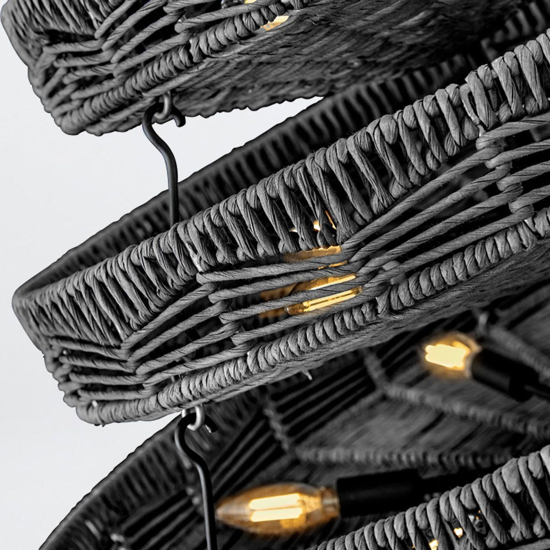 Quintiesse QN-OPHELIA-13P-BK-BK Ophelia 13 Light Multi-Tier Chandelier Black