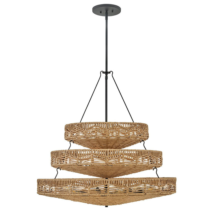 Quintiesse QN-OPHELIA-13P-BK-CAM Ophelia 13 Light Multi-Tier Chandelier Black/Camel