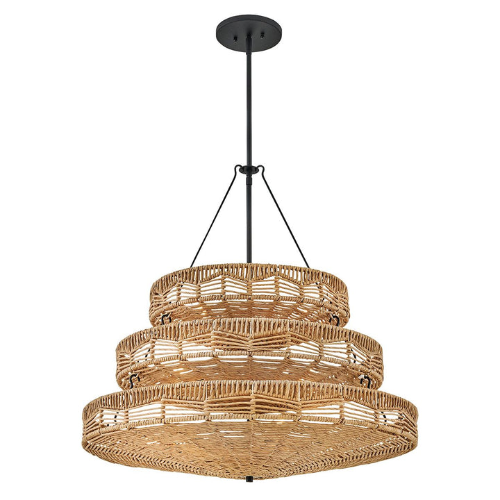 Quintiesse QN-OPHELIA-13P-BK-CAM Ophelia 13 Light Multi-Tier Chandelier Black/Camel