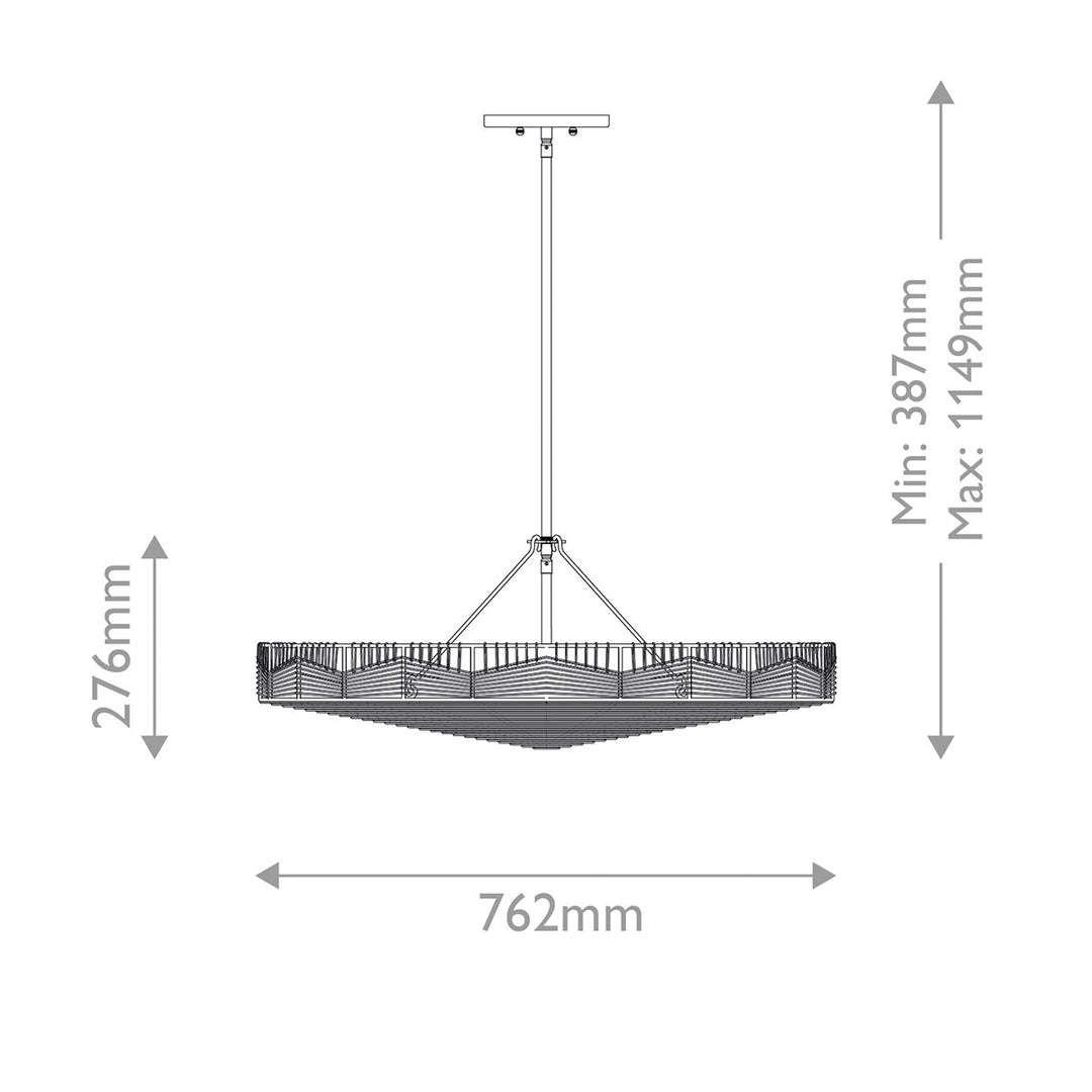 Quintiesse QN-OPHELIA-6P-BK-BK Ophelia 6 Light Duo Mount Pendant Black