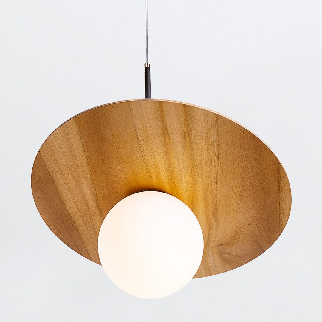Quintiesse QN-ORBIT-P-M-TEAK Orbit Pendant Light Teak