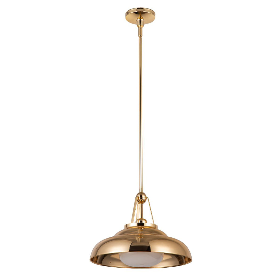 Quintiesse QN-PALMETTO-P-M-PB Palmetto 1 Light Pendant Polished Brass