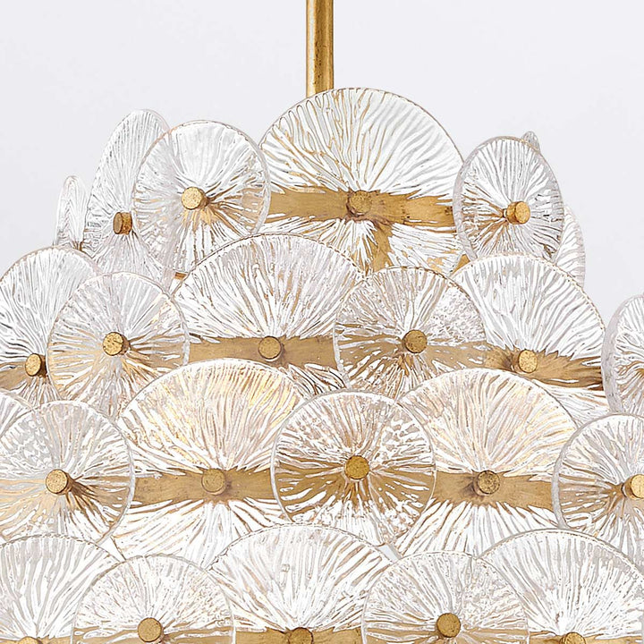 Quintiesse QN-RENE-16P-DSB Rene 16 Light Multi-Tier Chandelier Distressed Brass