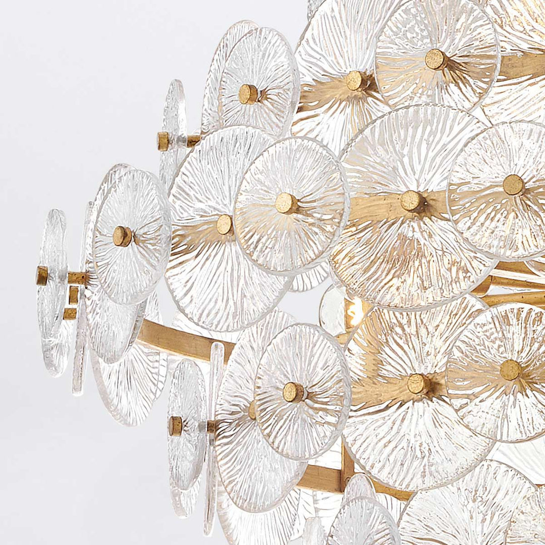 Quintiesse QN-RENE-16P-DSB Rene 16 Light Multi-Tier Chandelier Distressed Brass