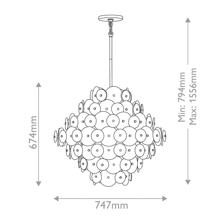 Quintiesse QN-RENE-16P-DSB Rene 16 Light Multi-Tier Chandelier Distressed Brass