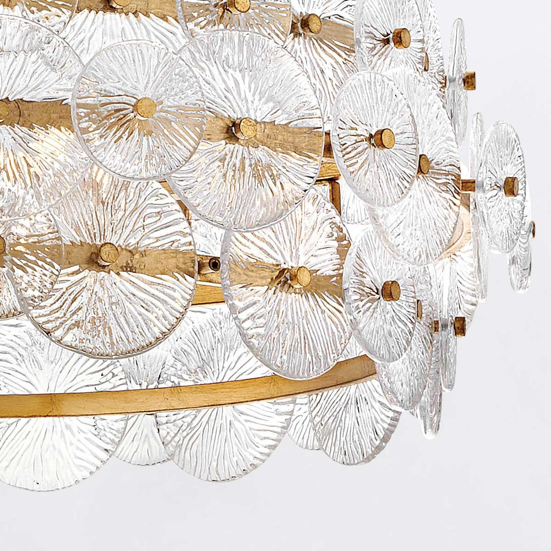 Quintiesse QN-RENE-6P-DSB Rene 6 Light Drum Chandelier Distressed Brass