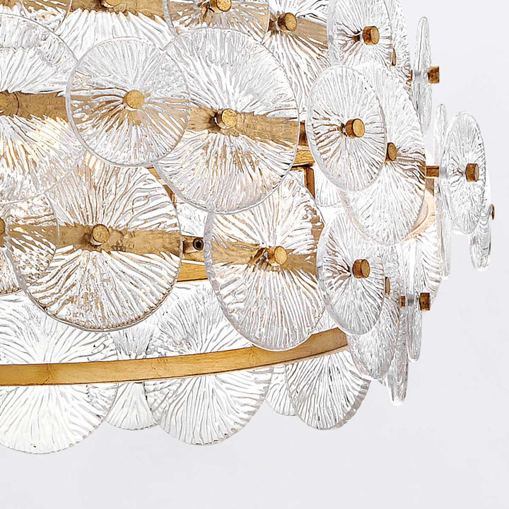 Quintiesse QN-RENE-6P-DSB Rene 6 Light Drum Chandelier Distressed Brass