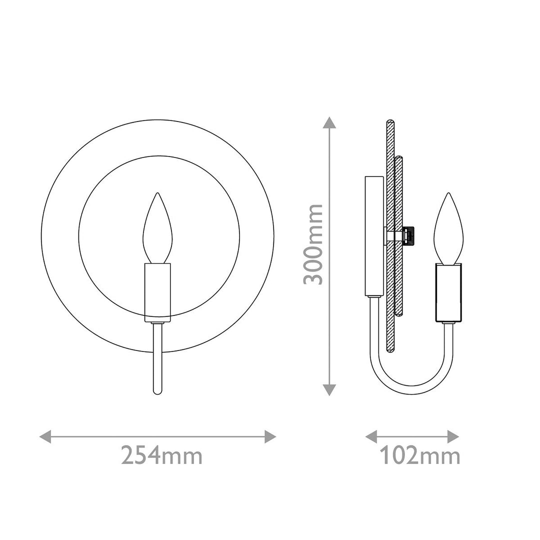 Quintiesse QN-RENE-WB1-DSB Rene 1 Light Wall Light Distressed Brass