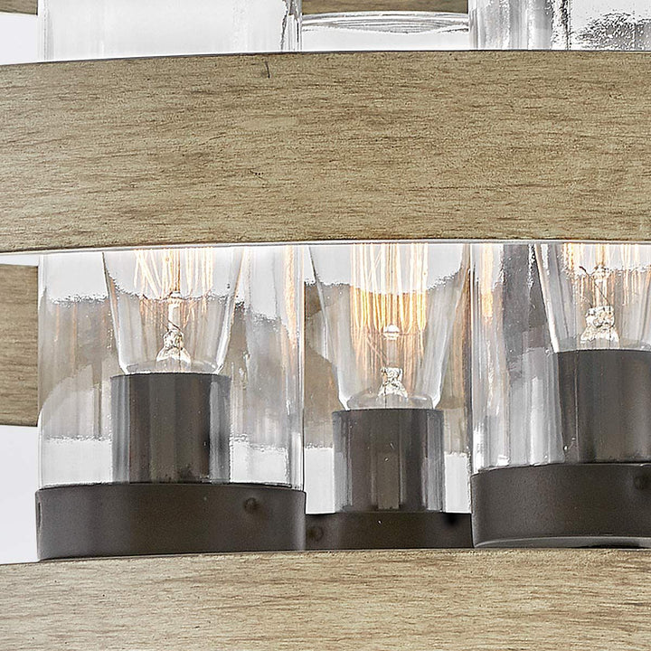 Quintiesse QN-RIVERWOOD4 Riverwood Outdoor 4 Light Chandelier Warm Bronze with Warm Ash accents
