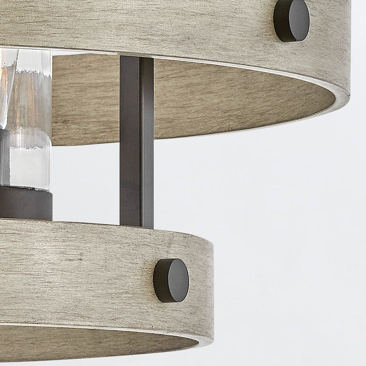 Quintiesse QN-RIVERWOOD4 Riverwood Outdoor 4 Light Chandelier Warm Bronze with Warm Ash accents
