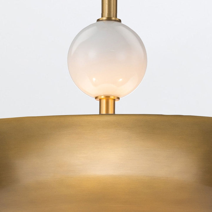 Quintiesse QN-SAUCER-4P-L-AB-OPAL Saucer 4 Light Large Pendant Aged Brass