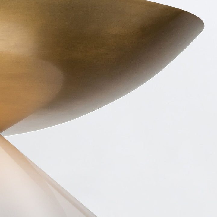 Quintiesse QN-SAUCER-4P-L-AB-OPAL Saucer 4 Light Large Pendant Aged Brass