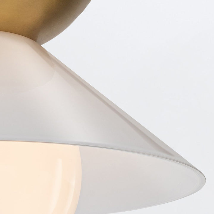 Quintiesse QN-SAUCER-FM-AB-OPAL Saucer 1 Light Flush Aged Brass