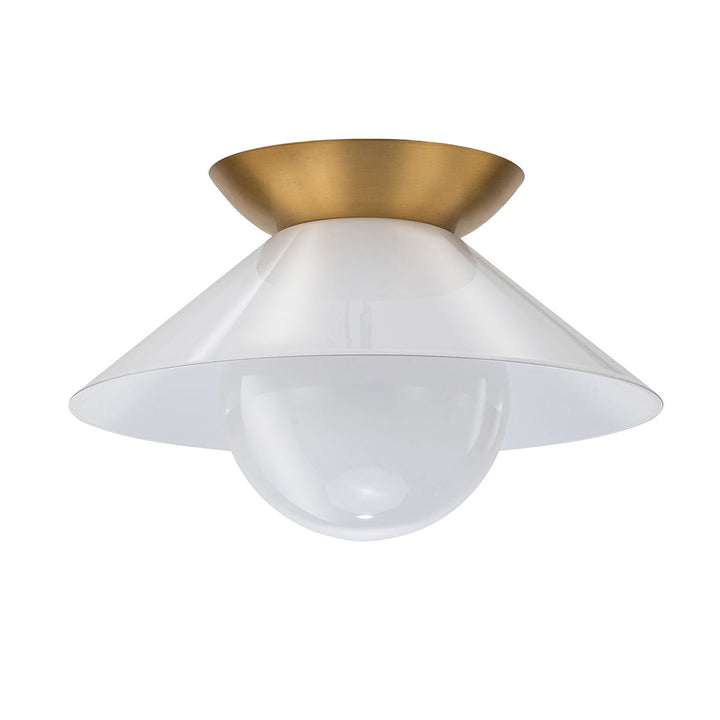 Quintiesse QN-SAUCER-FM-AB-OPAL Saucer 1 Light Flush Aged Brass