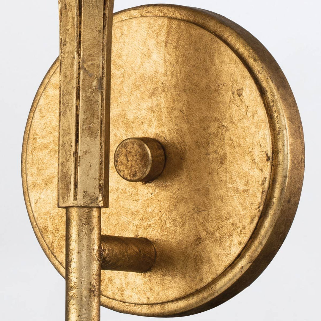 Quintiesse QN-SAWGRASS-1WB-DG-O Sawgrass Bathroom 1 Light Wall Light Gold Leaf with Antique Glaze
