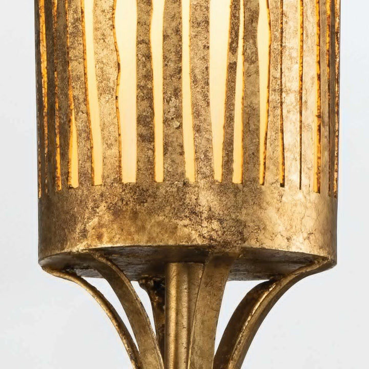 Quintiesse QN-SAWGRASS-1WB-DG-O Sawgrass Bathroom 1 Light Wall Light Gold Leaf with Antique Glaze