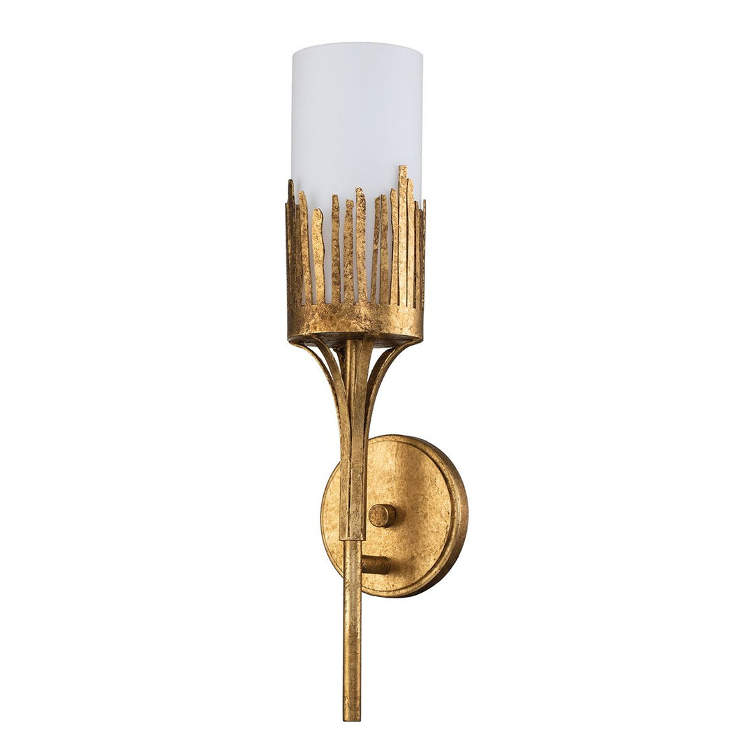 Quintiesse QN-SAWGRASS-1WB-DG-O Sawgrass Bathroom 1 Light Wall Light Gold Leaf with Antique Glaze