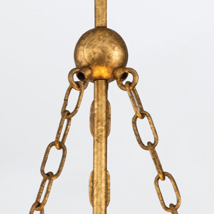 Quintiesse QN-SAWGRASS-2P-DG-O Sawgrass 3 Light Pendant Gold Leaf with Antique Glaze