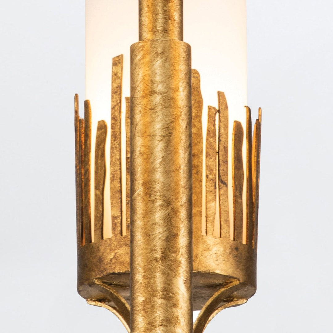 Quintiesse QN-SAWGRASS-3-DG-O Sawgrass 3 Light Chandelier Gold Leaf with Antique Glaze