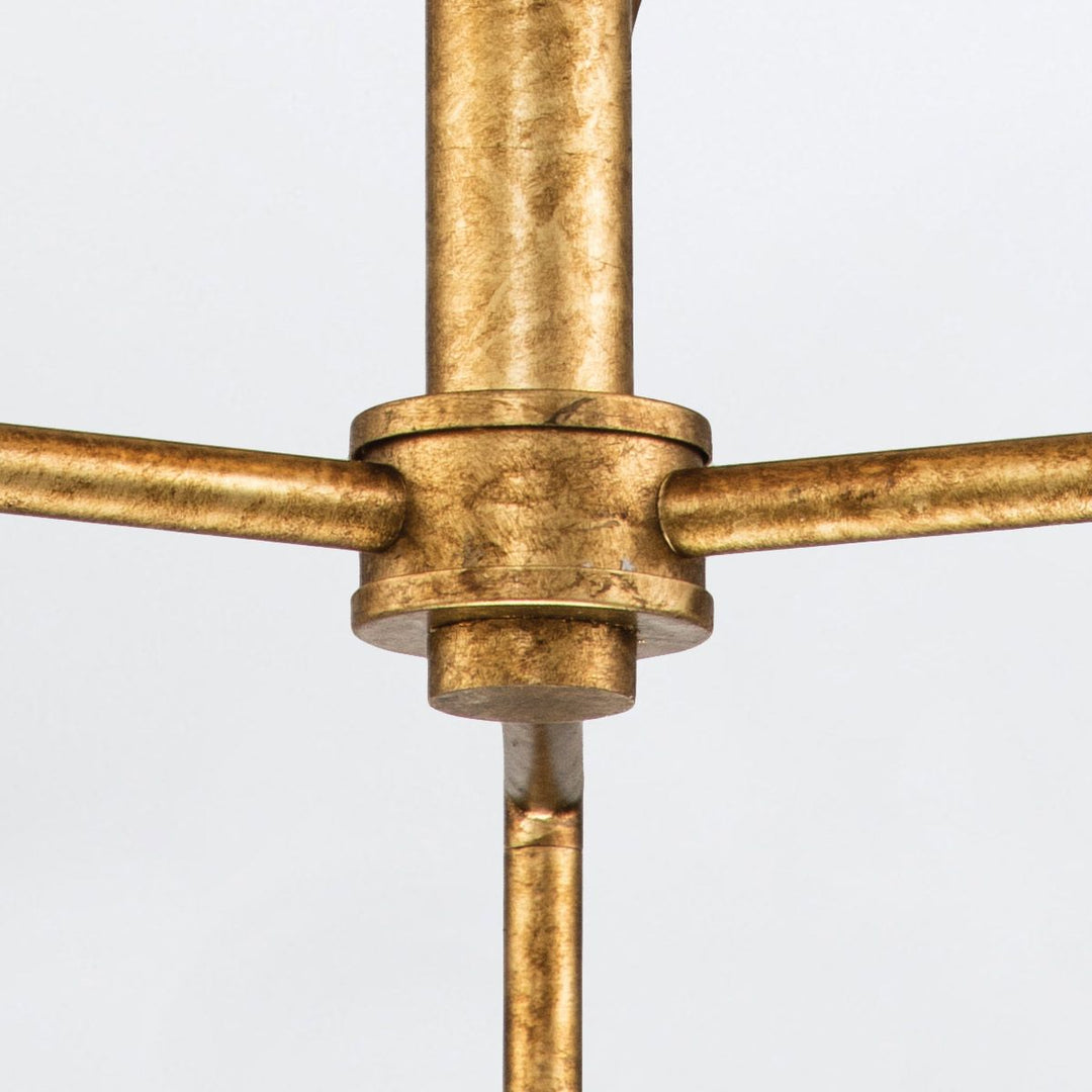 Quintiesse QN-SAWGRASS-3-DG-O Sawgrass 3 Light Chandelier Gold Leaf with Antique Glaze