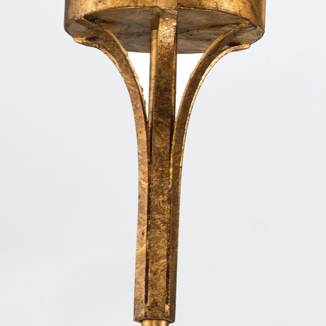Quintiesse QN-SAWGRASS-3-DG-O Sawgrass 3 Light Chandelier Gold Leaf with Antique Glaze