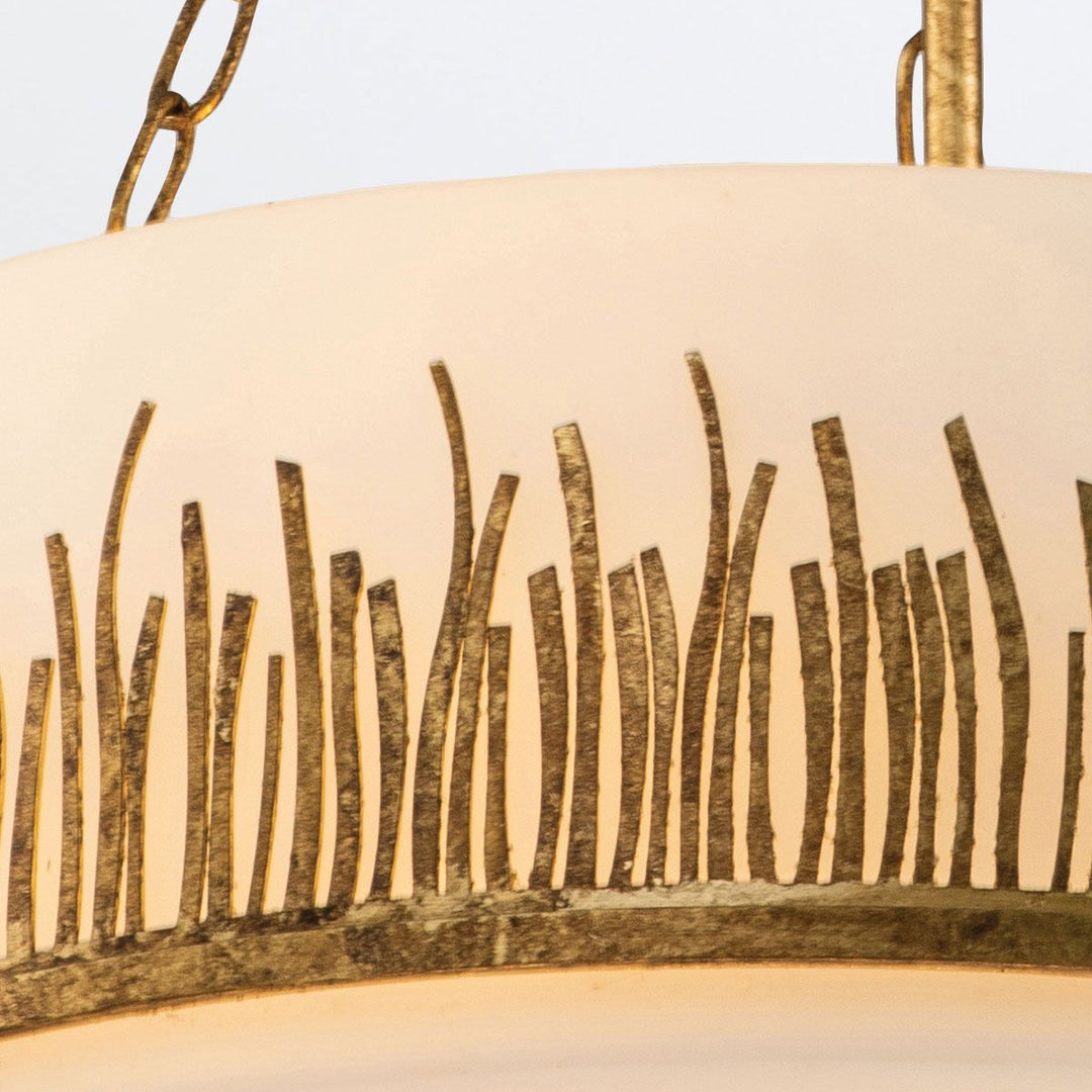 Quintiesse QN-SAWGRASS-3P-DG-O Sawgrass 3 Light Pendant Gold Leaf with Antique Glaze