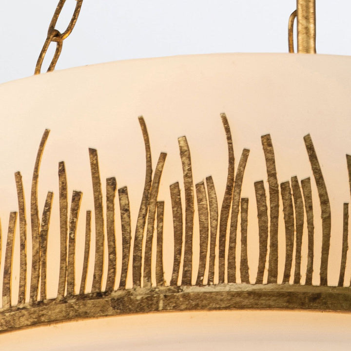 Quintiesse QN-SAWGRASS-3P-DG-O Sawgrass 3 Light Pendant Gold Leaf with Antique Glaze