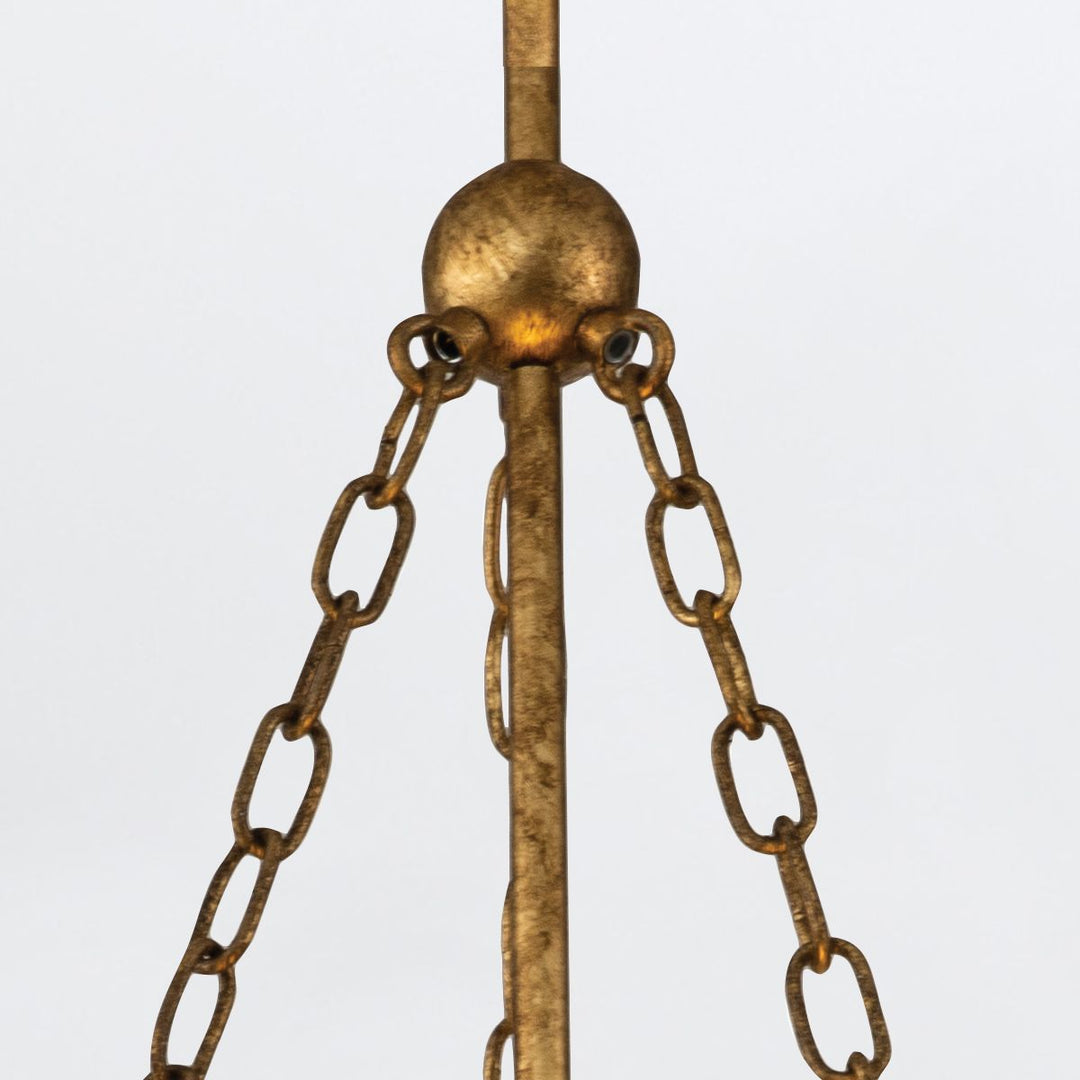 Quintiesse QN-SAWGRASS-3P-DG-O Sawgrass 3 Light Pendant Gold Leaf with Antique Glaze