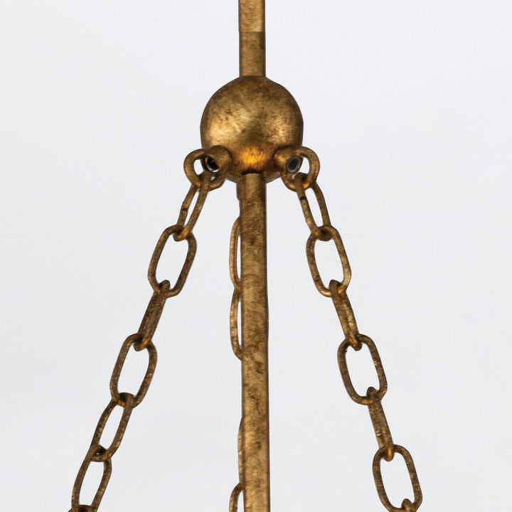 Quintiesse QN-SAWGRASS-3P-DG-O Sawgrass 3 Light Pendant Gold Leaf with Antique Glaze