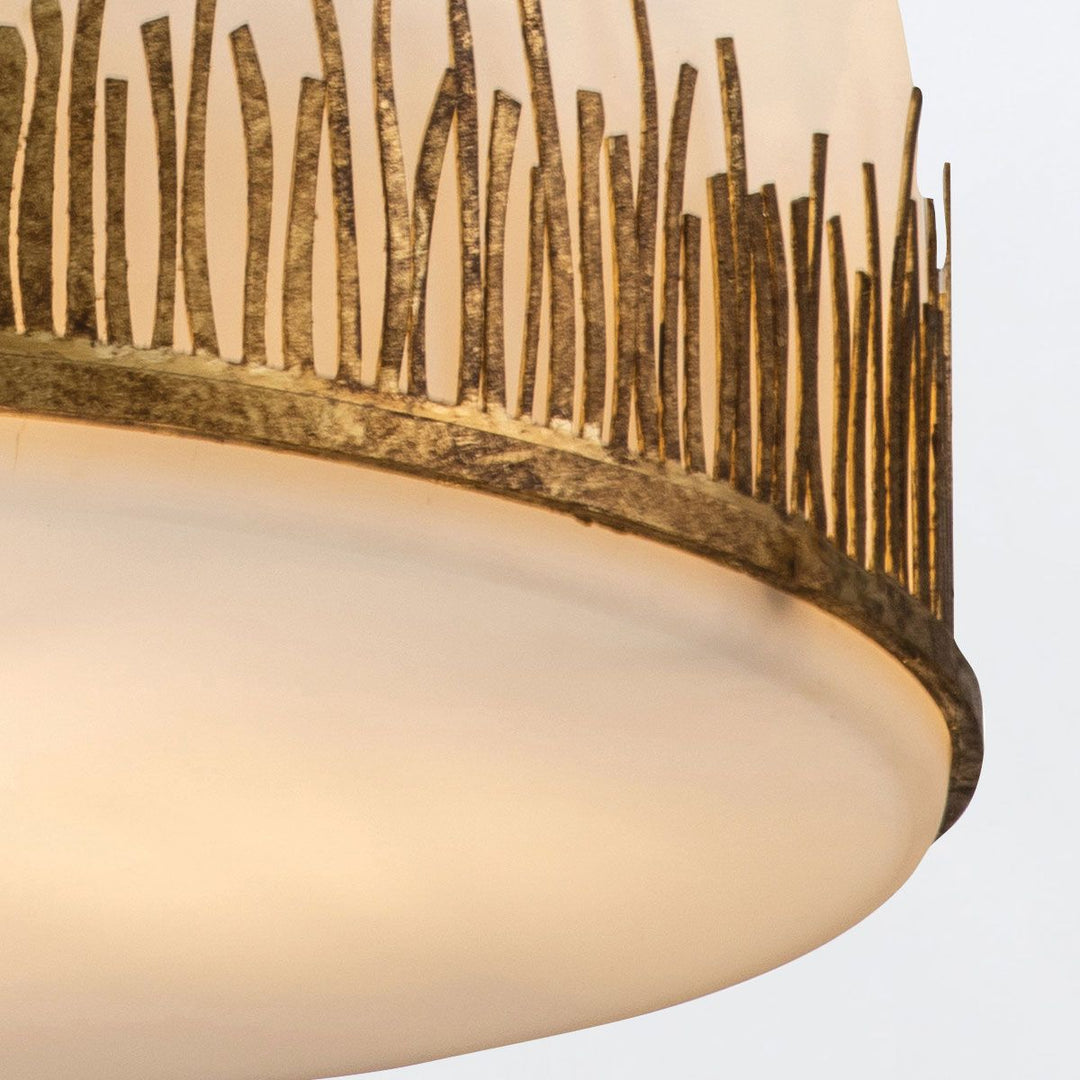 Quintiesse QN-SAWGRASS-3P-DG-O Sawgrass 3 Light Pendant Gold Leaf with Antique Glaze