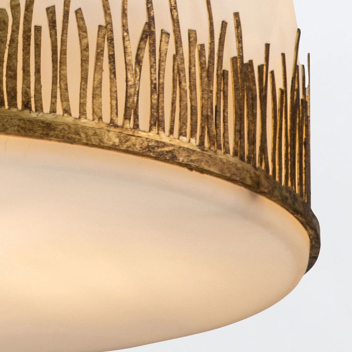 Quintiesse QN-SAWGRASS-3P-DG-O Sawgrass 3 Light Pendant Gold Leaf with Antique Glaze
