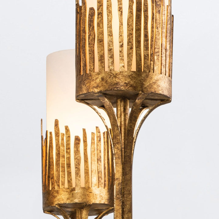 Quintiesse QN-SAWGRASS-6-DG-O Sawgrass 6 Light Chandelier Gold Leaf with Antique Glaze