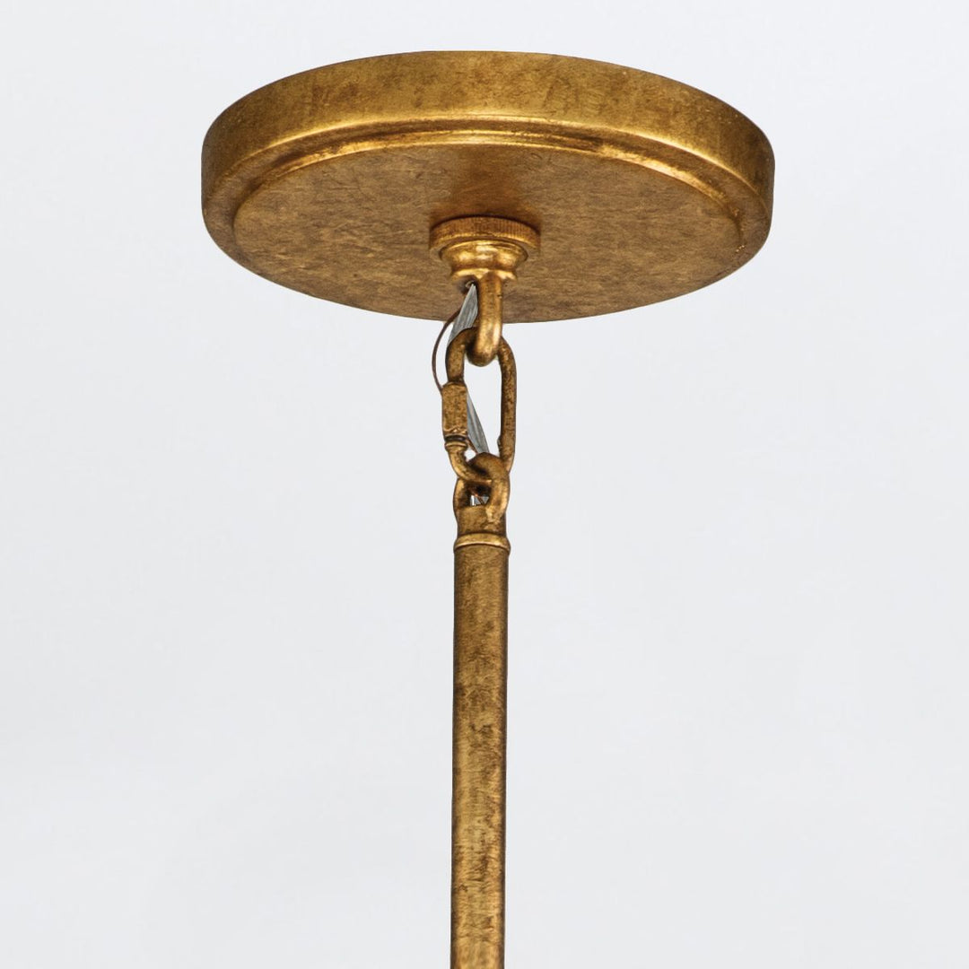 Quintiesse QN-SAWGRASS-6-DG-O Sawgrass 6 Light Chandelier Gold Leaf with Antique Glaze