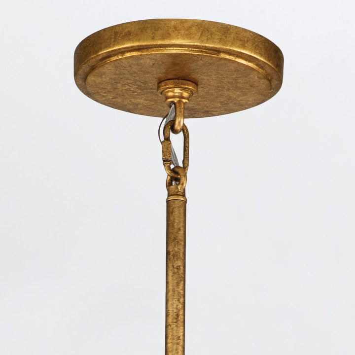 Quintiesse QN-SAWGRASS-6-DG-O Sawgrass 6 Light Chandelier Gold Leaf with Antique Glaze