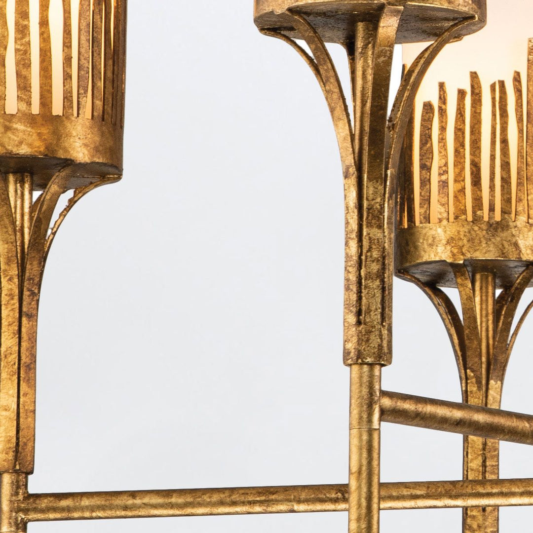 Quintiesse QN-SAWGRASS-6-DG-O Sawgrass 6 Light Chandelier Gold Leaf with Antique Glaze
