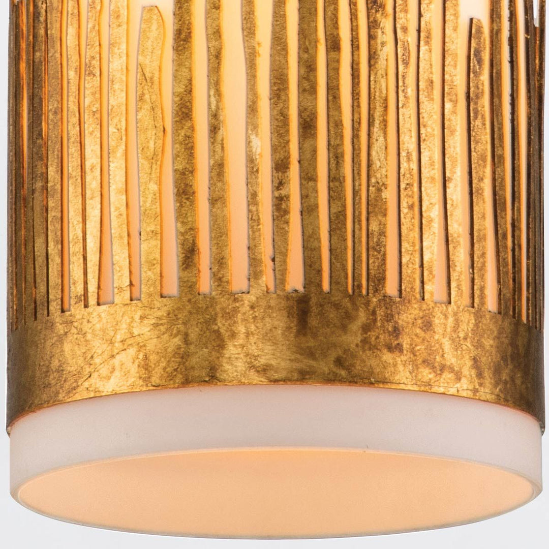 Quintiesse QN-SAWGRASS-MP-DG-O Sawgrass 1 Light Pendant Gold Leaf with Antique Glaze