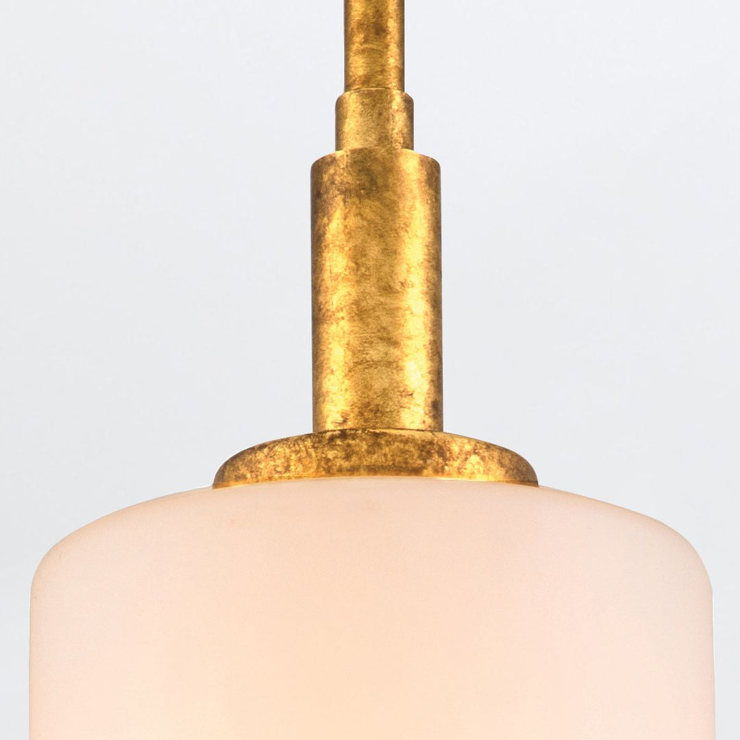 Quintiesse QN-SAWGRASS-MP-DG-O Sawgrass 1 Light Pendant Gold Leaf with Antique Glaze
