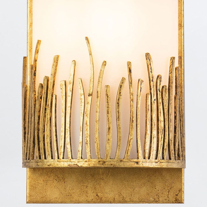 Quintiesse QN-SAWGRASS-WU-DG-O Sawgrass Bathroom 1 Light Wall Light Gold Leaf with Antique Glaze