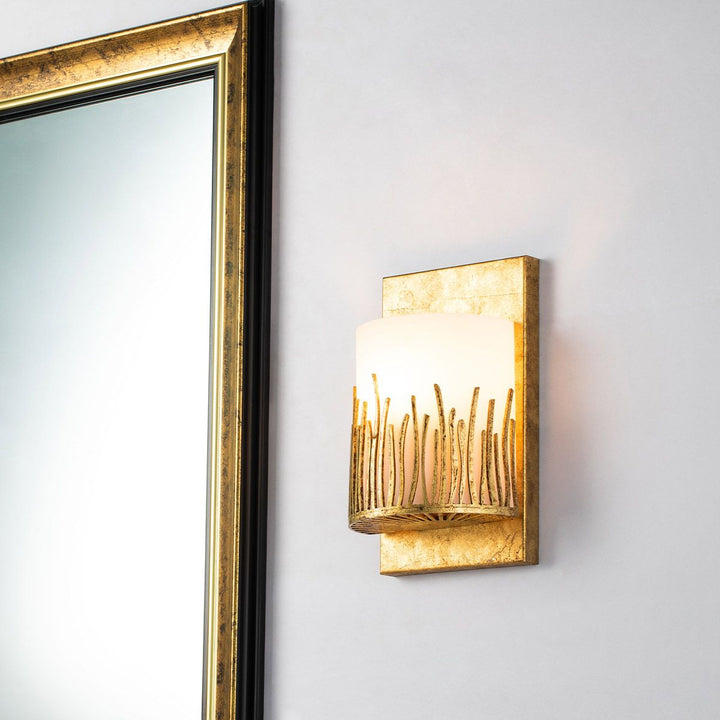 Quintiesse QN-SAWGRASS-WU-DG-O Sawgrass Bathroom 1 Light Wall Light Gold Leaf with Antique Glaze