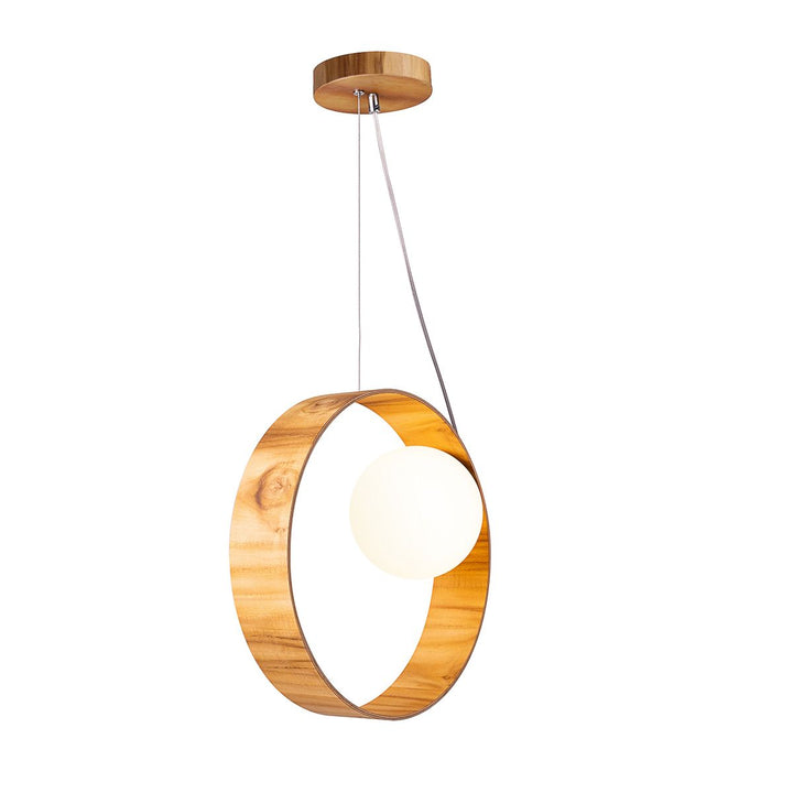 Quintiesse QN-SFERA-1P-TEAK Sfera 1 Light Pendant Light Teak