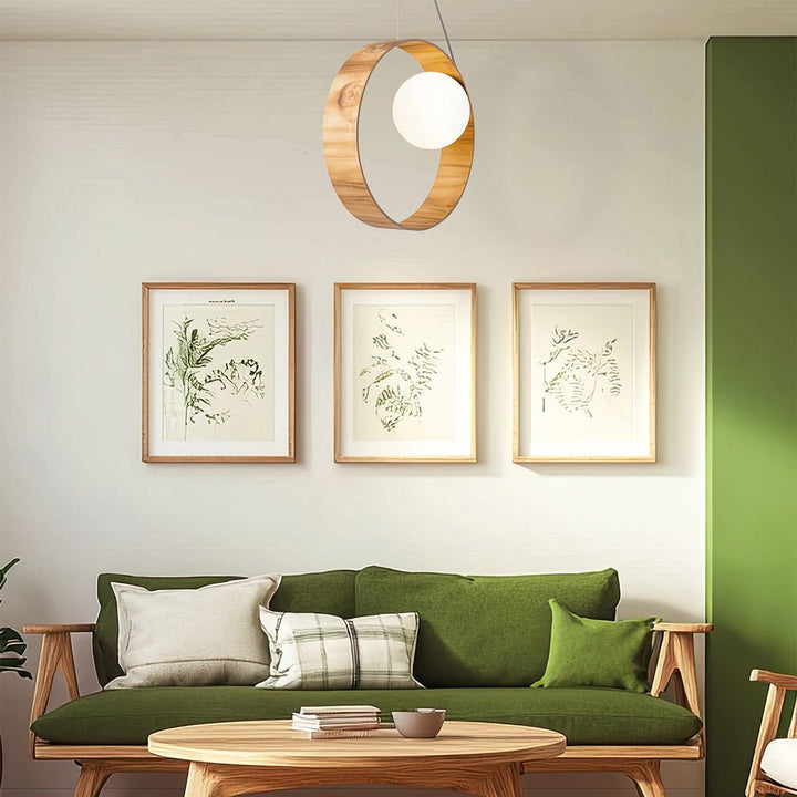 Quintiesse QN-SFERA-1P-TEAK Sfera 1 Light Pendant Light Teak