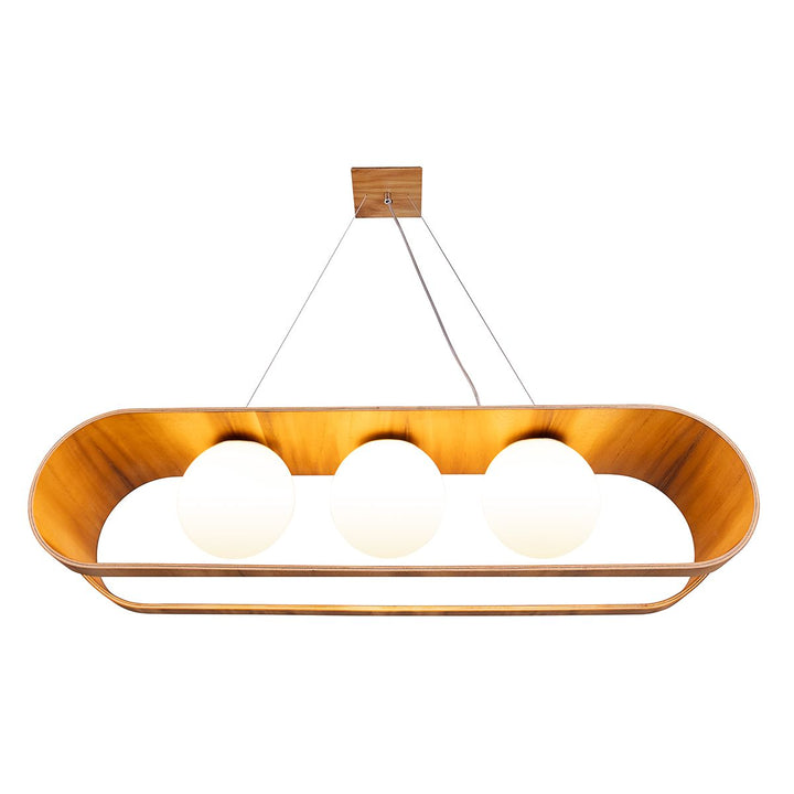 Quintiesse QN-SFERA-3P-TEAK Sfera 3 Light Linear Pendant Light Teak