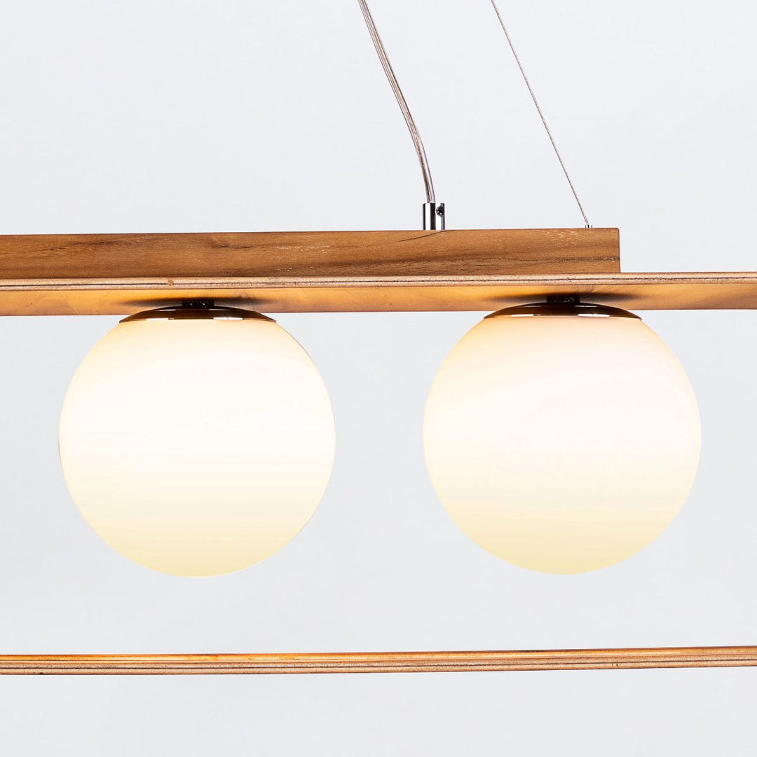 Quintiesse QN-SFERA-3P-TEAK Sfera 3 Light Linear Pendant Light Teak